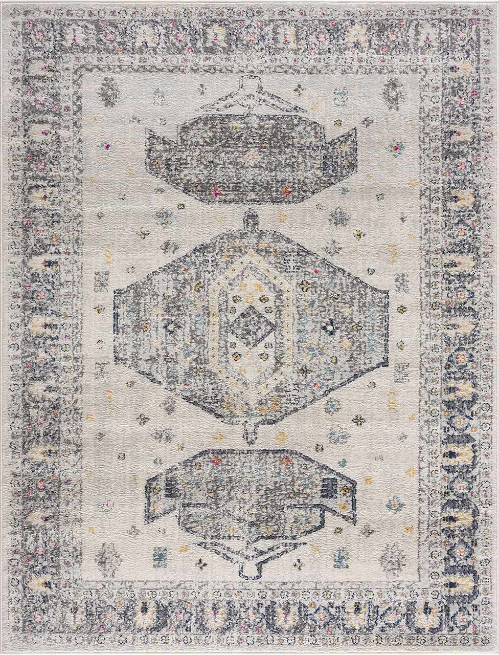 Tigris Ivory And Charcoal Traditional Style Area Rug - The Rug Decor