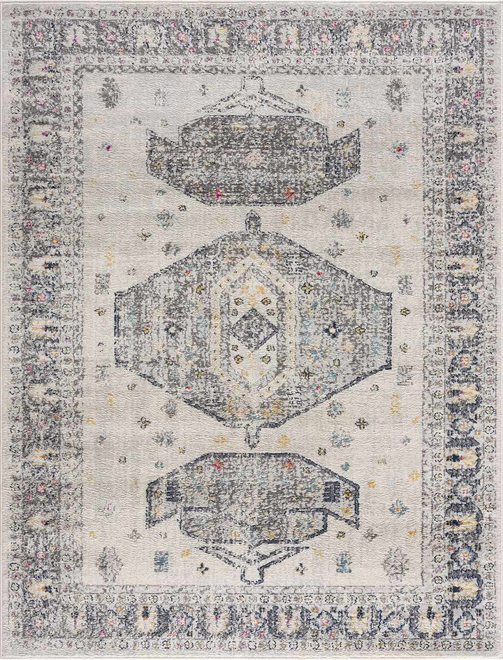 Tigris Ivory And Charcoal Traditional Style Area Rug - The Rug Decor