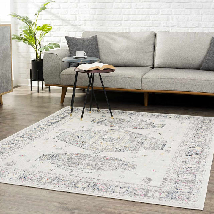Tigris Ivory And Charcoal Traditional Style Area Rug - The Rug Decor