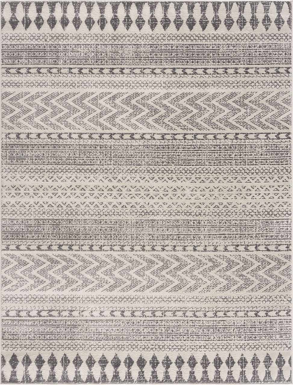 Tigris Ivory And Gray Modern Geometrical Design Area Rug - The Rug Decor