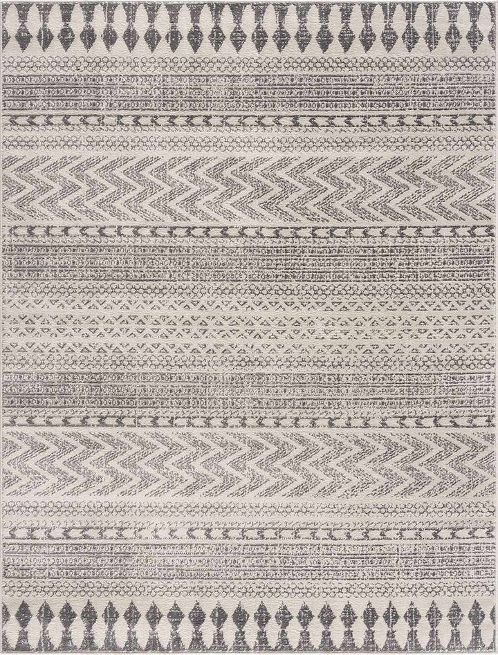 Tigris Ivory And Gray Modern Geometrical Design Area Rug - The Rug Decor