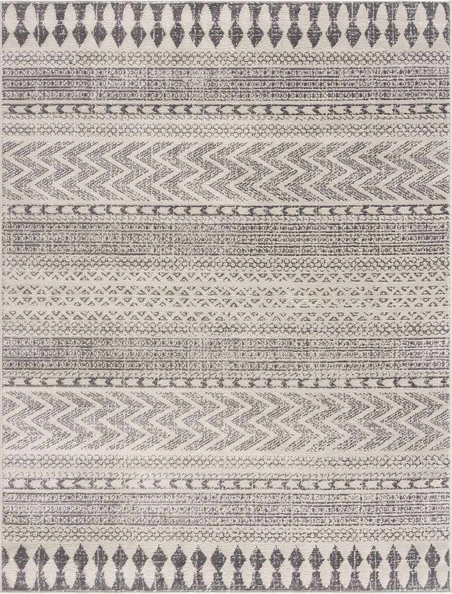 Tigris Ivory And Gray Modern Geometrical Design Area Rug - The Rug Decor