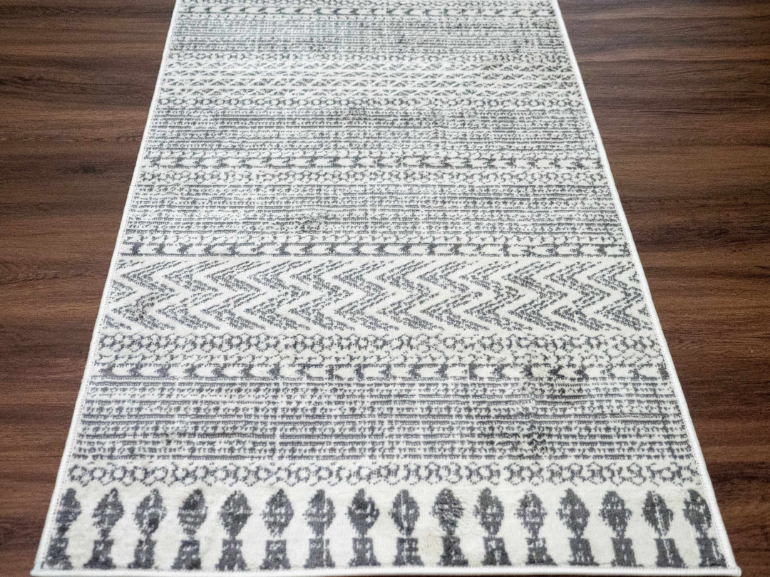 Tigris Ivory And Gray Modern Geometrical Design Area Rug - The Rug Decor