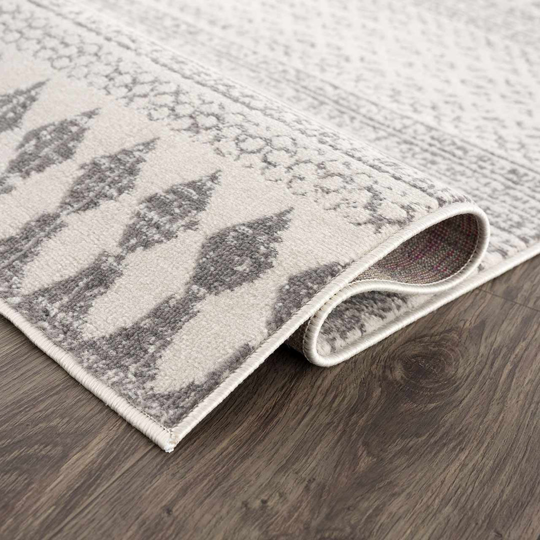 Tigris Ivory And Gray Modern Geometrical Design Area Rug - The Rug Decor