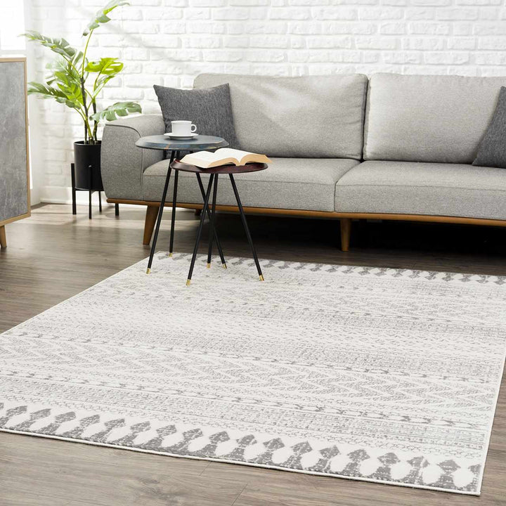 Tigris Ivory And Gray Modern Geometrical Design Area Rug - The Rug Decor