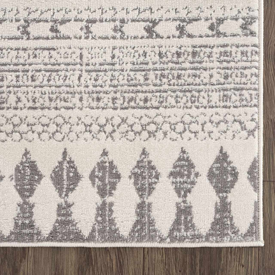 Tigris Ivory And Gray Modern Geometrical Design Area Rug - The Rug Decor