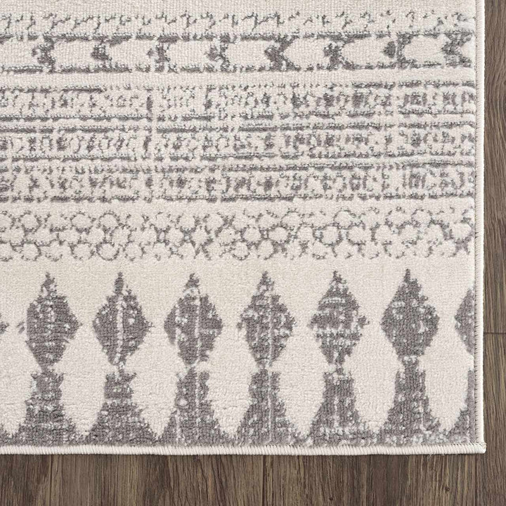 Tigris Ivory And Gray Modern Geometrical Design Area Rug - The Rug Decor