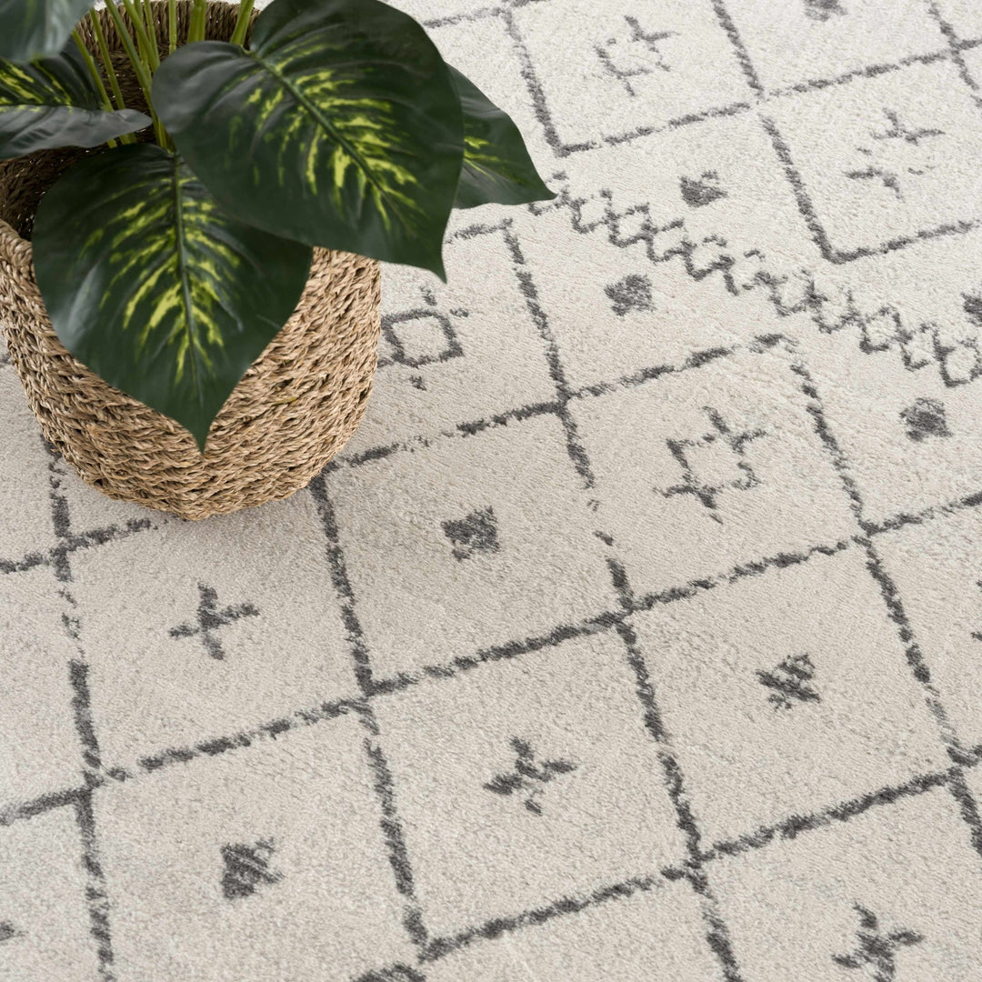 Tigris Modern Geometrical Design Ivory Area Rug - The Rug Decor