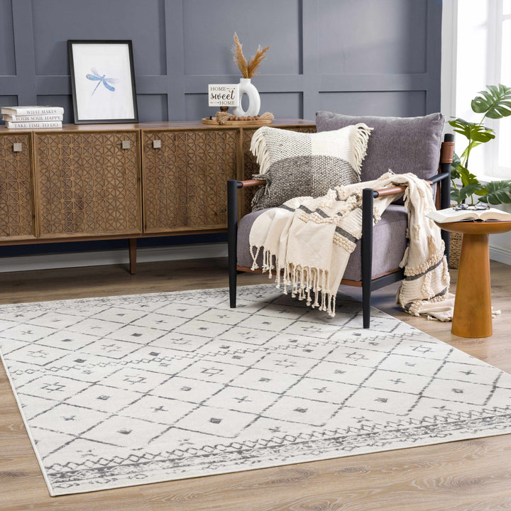 Tigris Modern Geometrical Design Ivory Area Rug - The Rug Decor