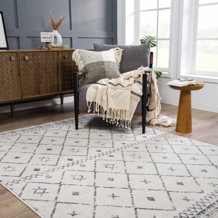 Tigris Modern Geometrical Design Ivory Area Rug - The Rug Decor