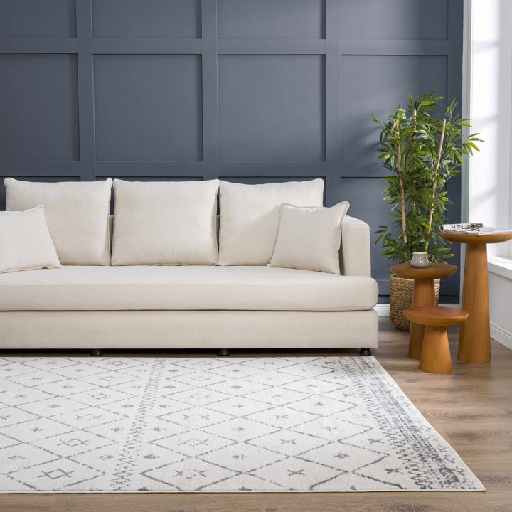 Tigris Modern Geometrical Design Ivory Area Rug - The Rug Decor