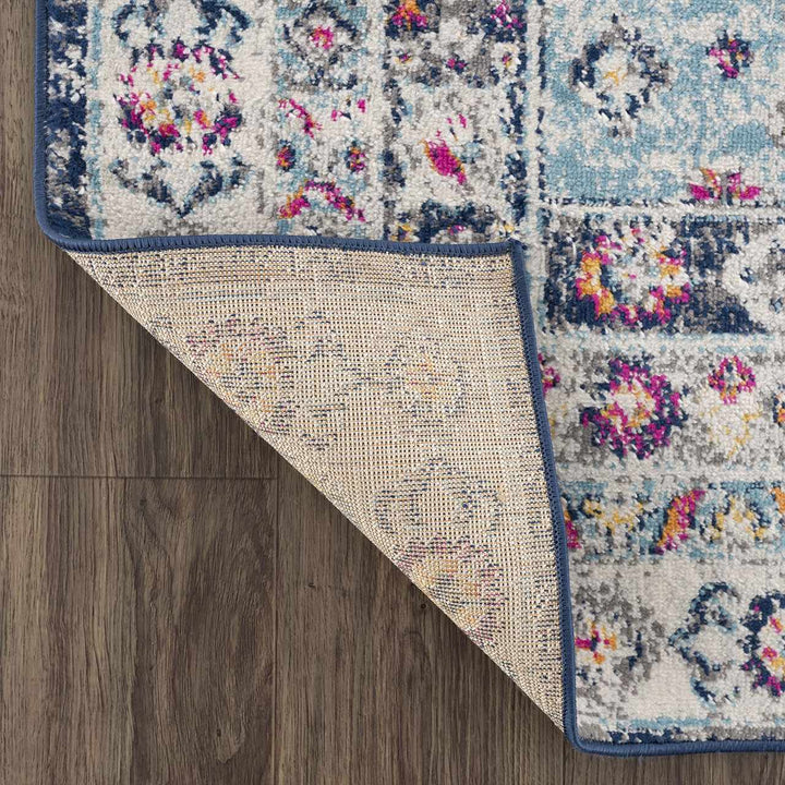 Tigrim Ivory And Blue Traditional Style Area Rug