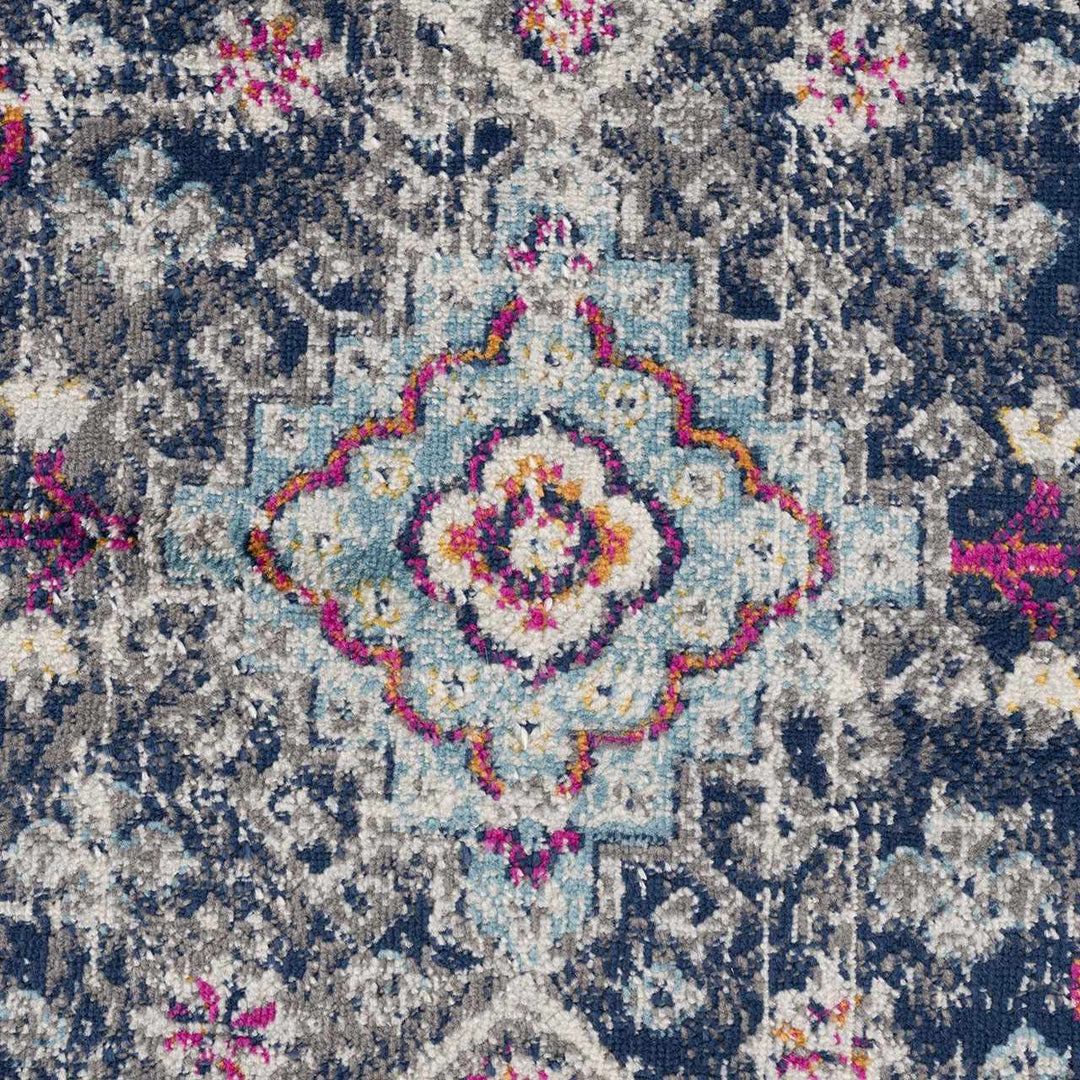 Tigrim Ivory And Blue Traditional Style Area Rug