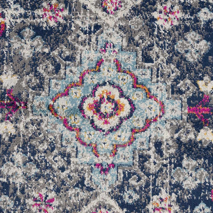 Tigrim Ivory And Blue Traditional Style Area Rug
