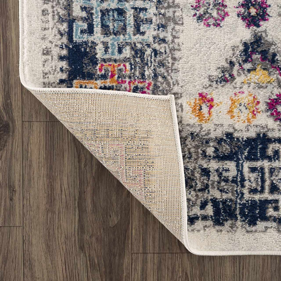 Tigriv Ivory And Blue Traditional Style Area Rug