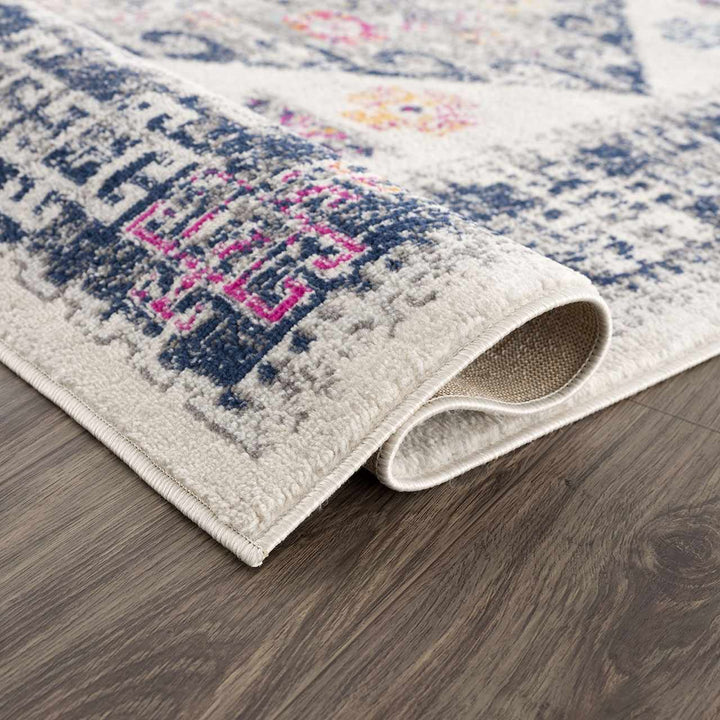 Tigriv Ivory And Blue Traditional Style Area Rug