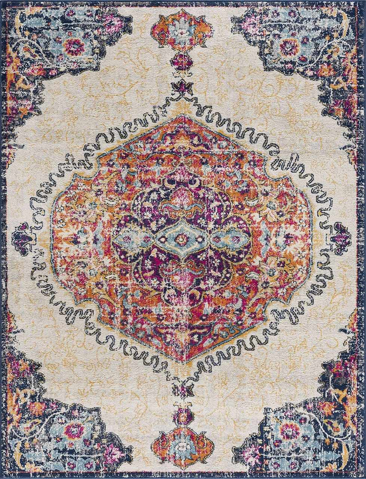 Tigris Traditional Style Ivory And Rust Area Rug - The Rug Decor