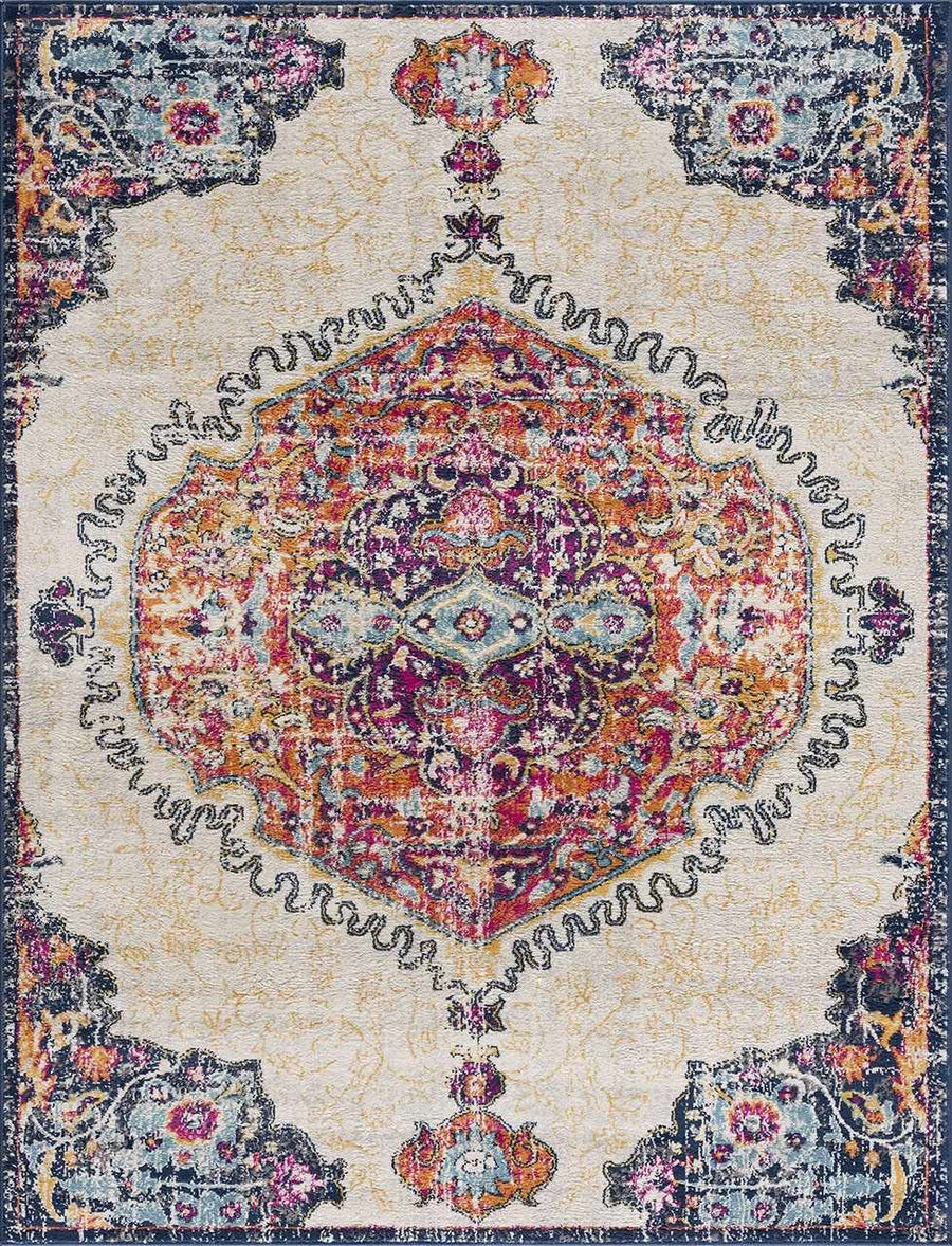 Tigris Traditional Style Ivory And Rust Area Rug - The Rug Decor