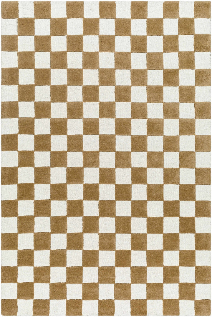 Timin Modern Geometrical Camel And White Rug - The Rug Decor