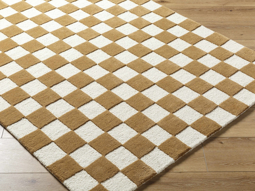 Timin Modern Geometrical Camel And White Rug - The Rug Decor