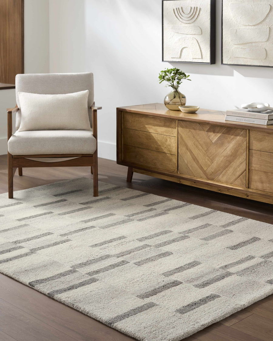 Timmy Ivory Contemporary style Hand Tufted Wool Rug - The Rug Decor