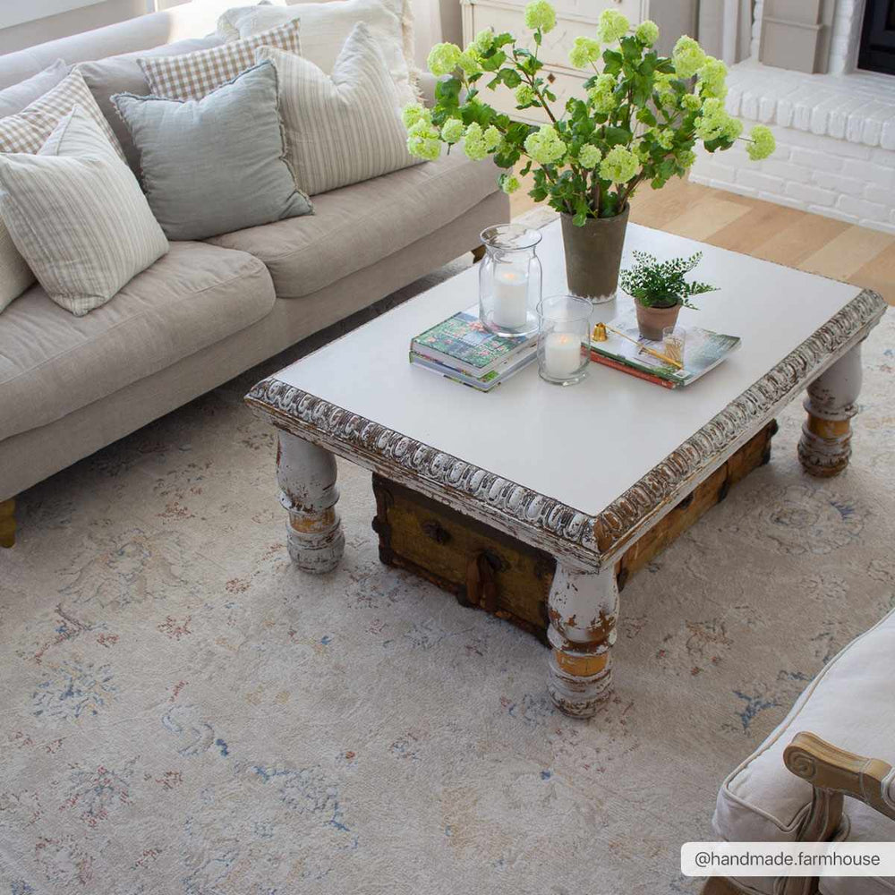 Tinampo Traditional Oushak Beige Rug - The Rug Decor