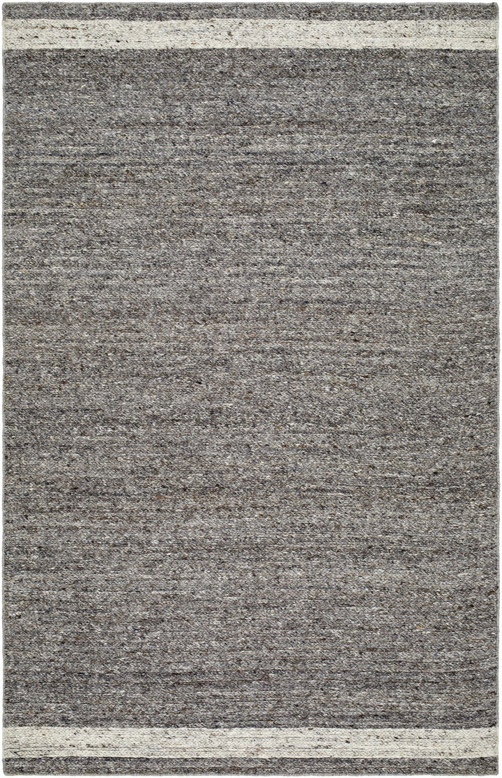 Tiran Modern Solid Charcoal And Gray Wool Rug - The Rug Decor