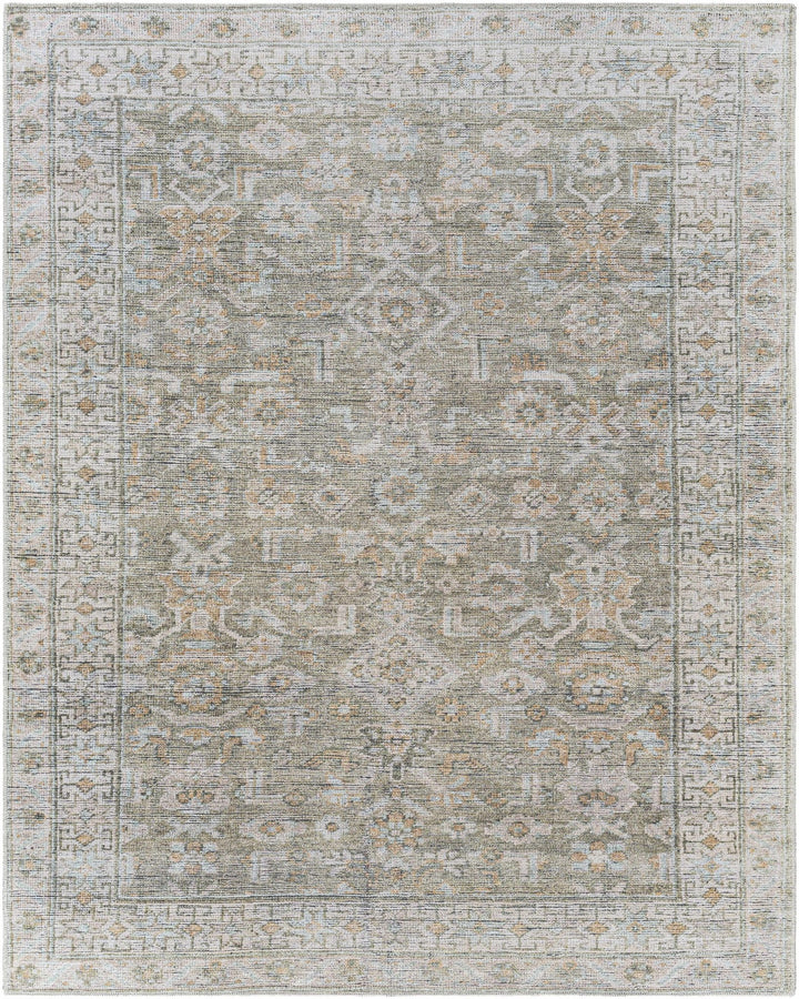 Tisha Traditional Style Green And Orange Washable Area Rug - The Rug Decor