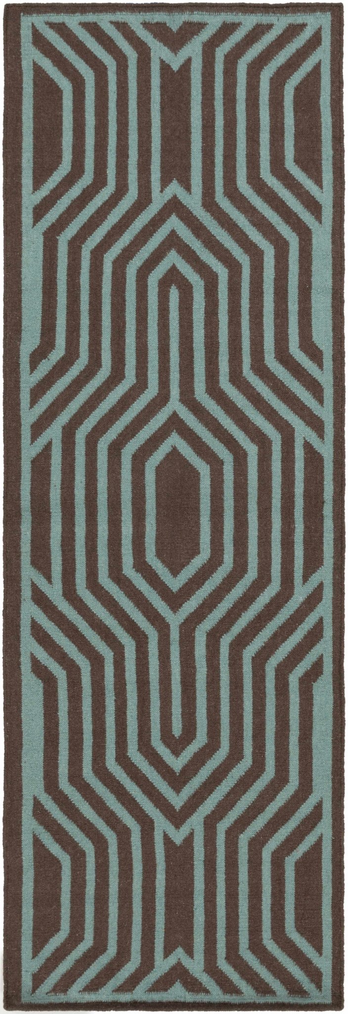 Titusville Modern Style Brown And Teal Hand Woven Area Rug - The Rug Decor