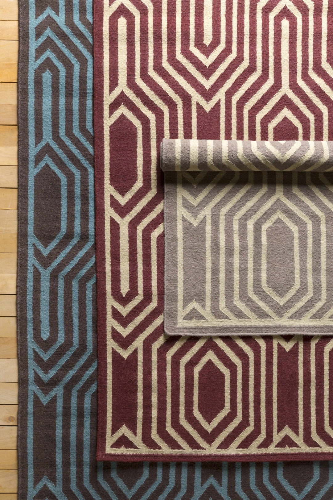 Titusville Modern Style Brown And Teal Hand Woven Area Rug - The Rug Decor