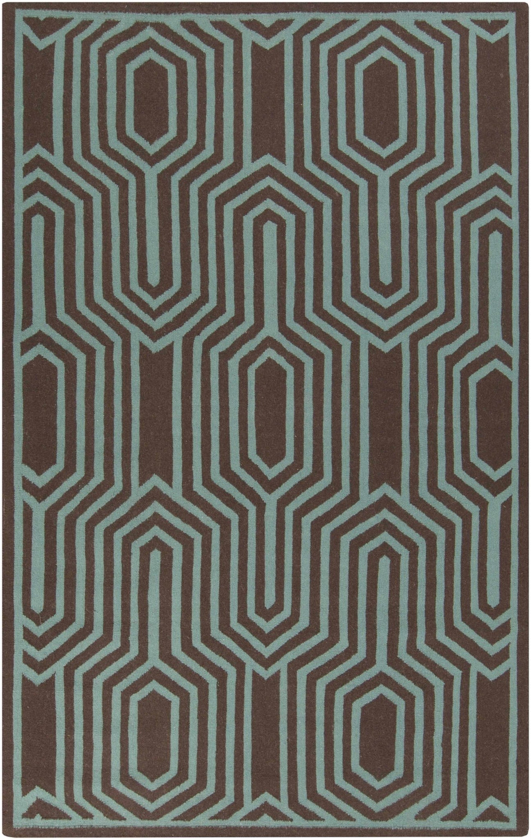 Titusville Modern Style Brown And Teal Hand Woven Area Rug - The Rug Decor