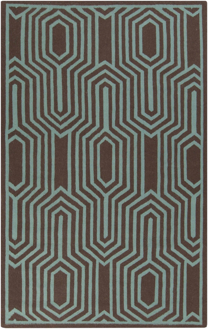 Titusville Modern Style Brown And Teal Hand Woven Area Rug - The Rug Decor