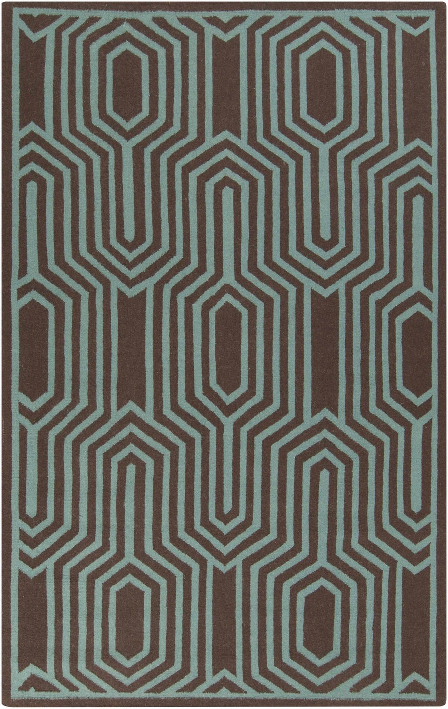 Titusville Modern Style Brown And Teal Hand Woven Area Rug - The Rug Decor