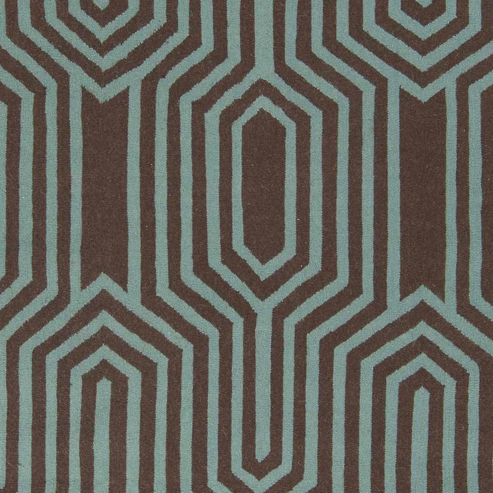 Titusville Modern Style Brown And Teal Hand Woven Area Rug - The Rug Decor