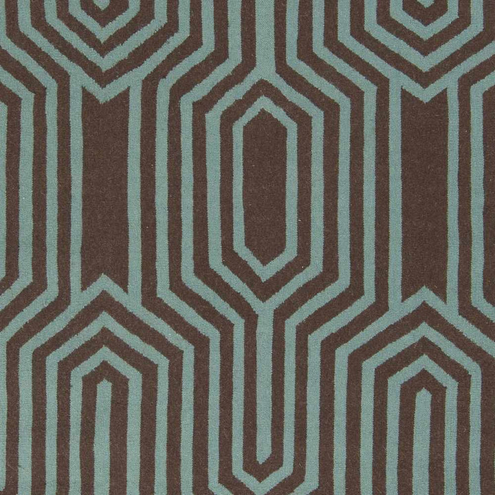 Titusville Modern Style Brown And Teal Hand Woven Area Rug - The Rug Decor