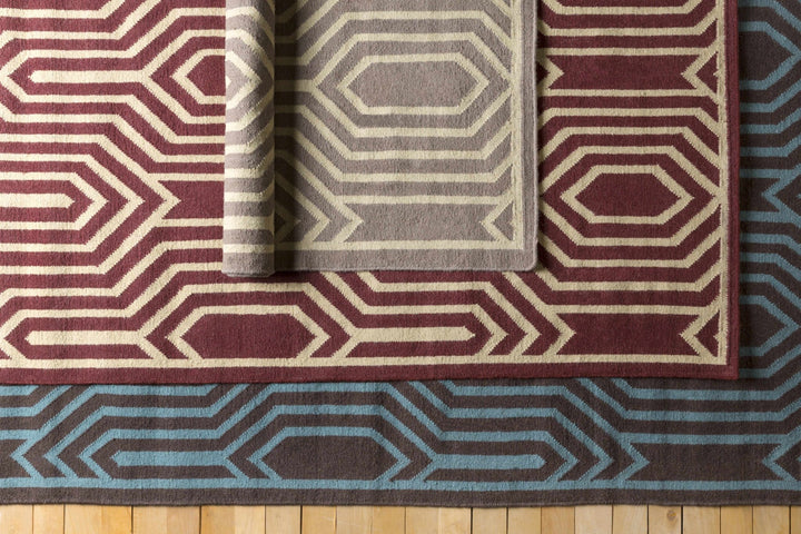 Titusville Modern Style Brown And Teal Hand Woven Area Rug - The Rug Decor