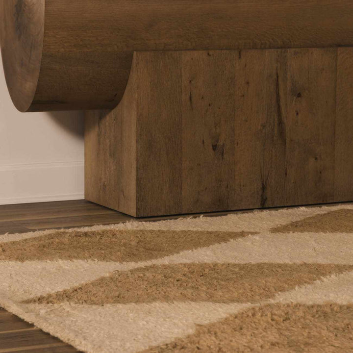Tivka Contemporary Geometrical Brown And Beige Wool Rug - The Rug Decor