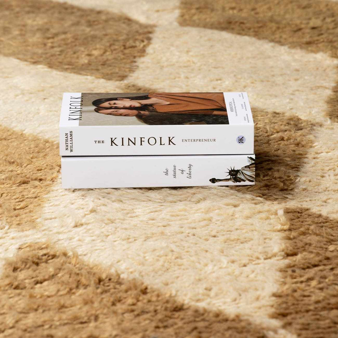 Tivka Contemporary Geometrical Brown And Beige Wool Rug - The Rug Decor