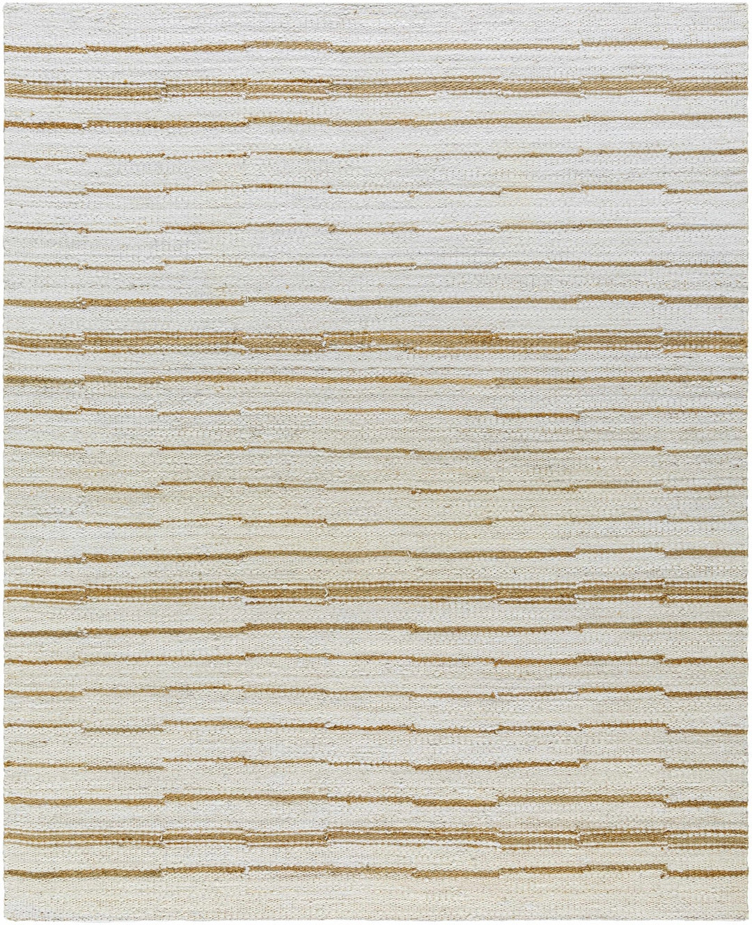 Tivon Broken Modern Striped Tan And Ivory Hand Woven Jute Rug - The Rug Decor