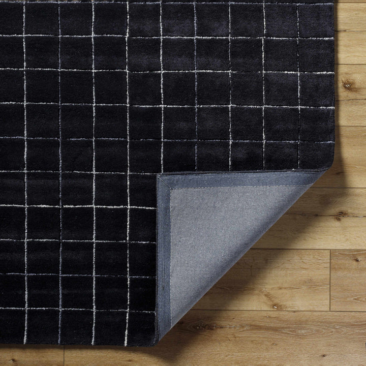 Toshi Black Modern Geometrical Pattern Hand Tufted Wool Area Rug
