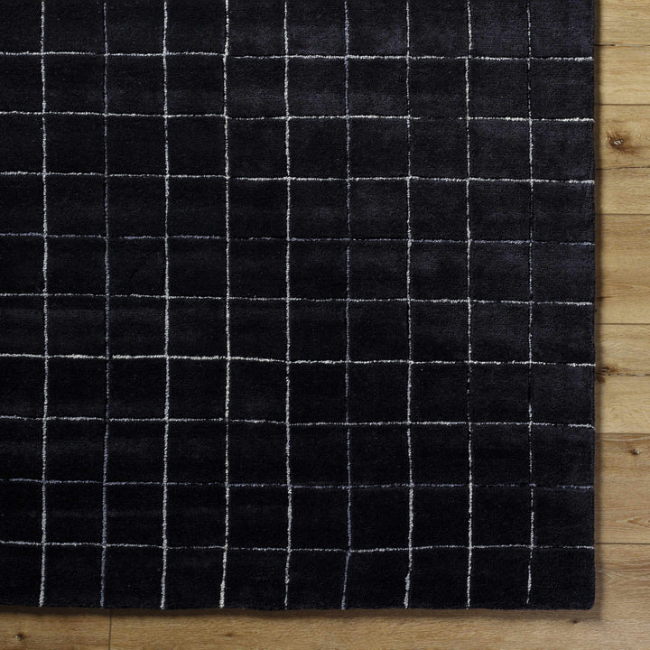 Toshi Black Modern Geometrical Pattern Hand Tufted Wool Area Rug