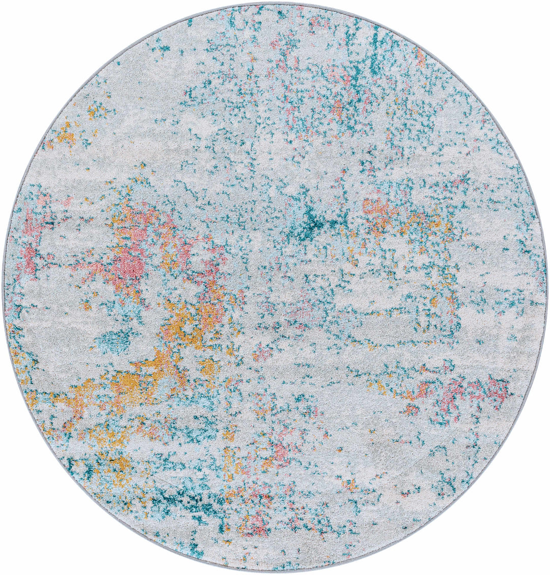 Tambalisa Ivory And Blue Modern Abstract Design Area Rug