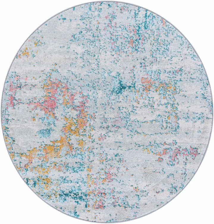 Tambalisa Ivory And Blue Modern Abstract Design Area Rug