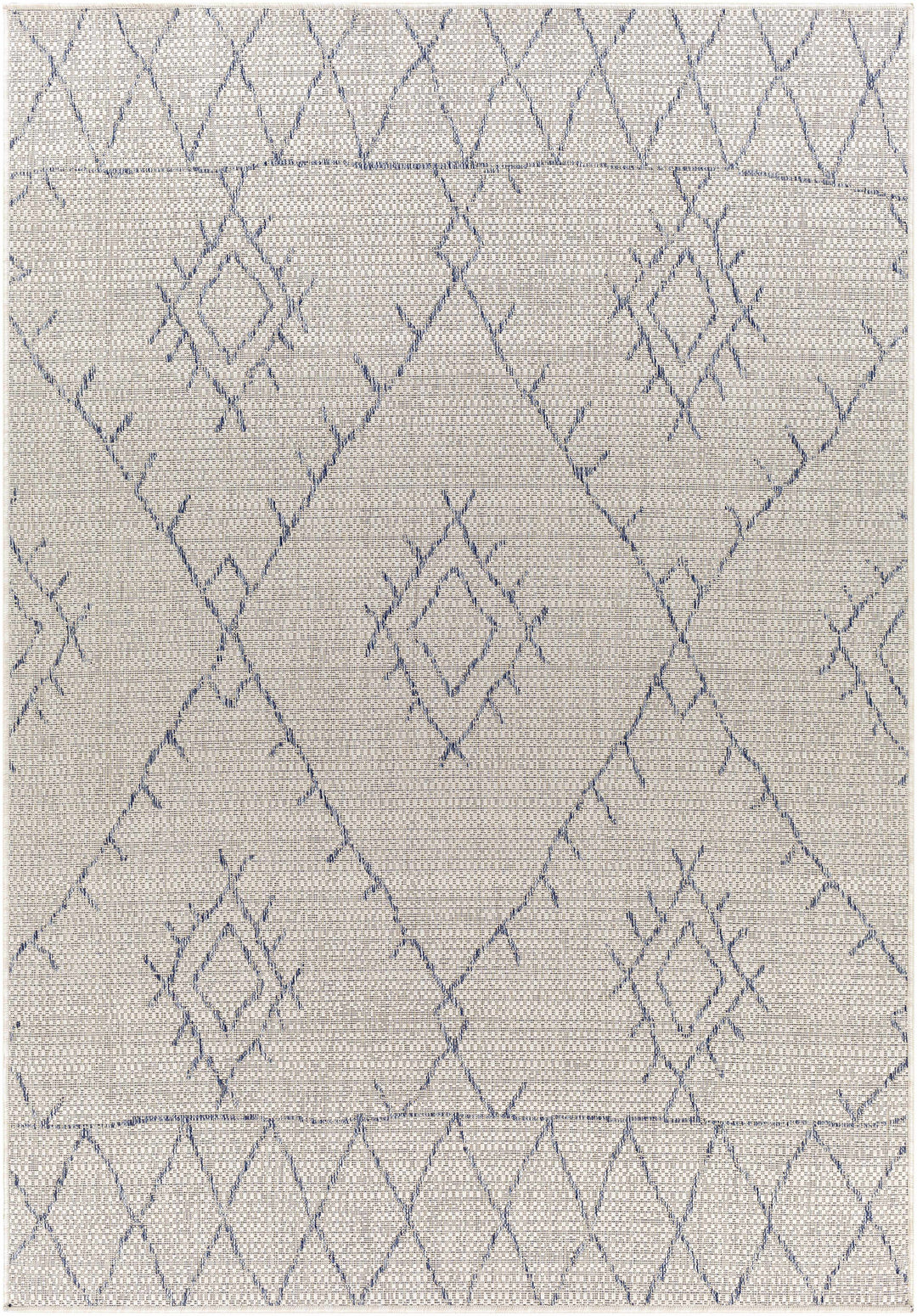Marwood Bohemian Style Ivory And Blue Nordic Rug