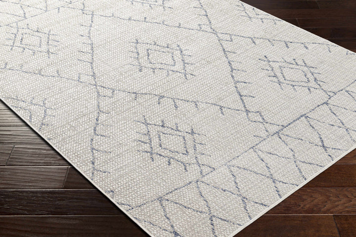 Marwood Bohemian Style Ivory And Blue Nordic Rug