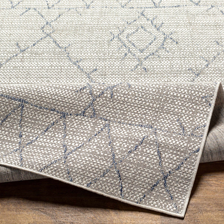 Marwood Bohemian Style Ivory And Blue Nordic Rug