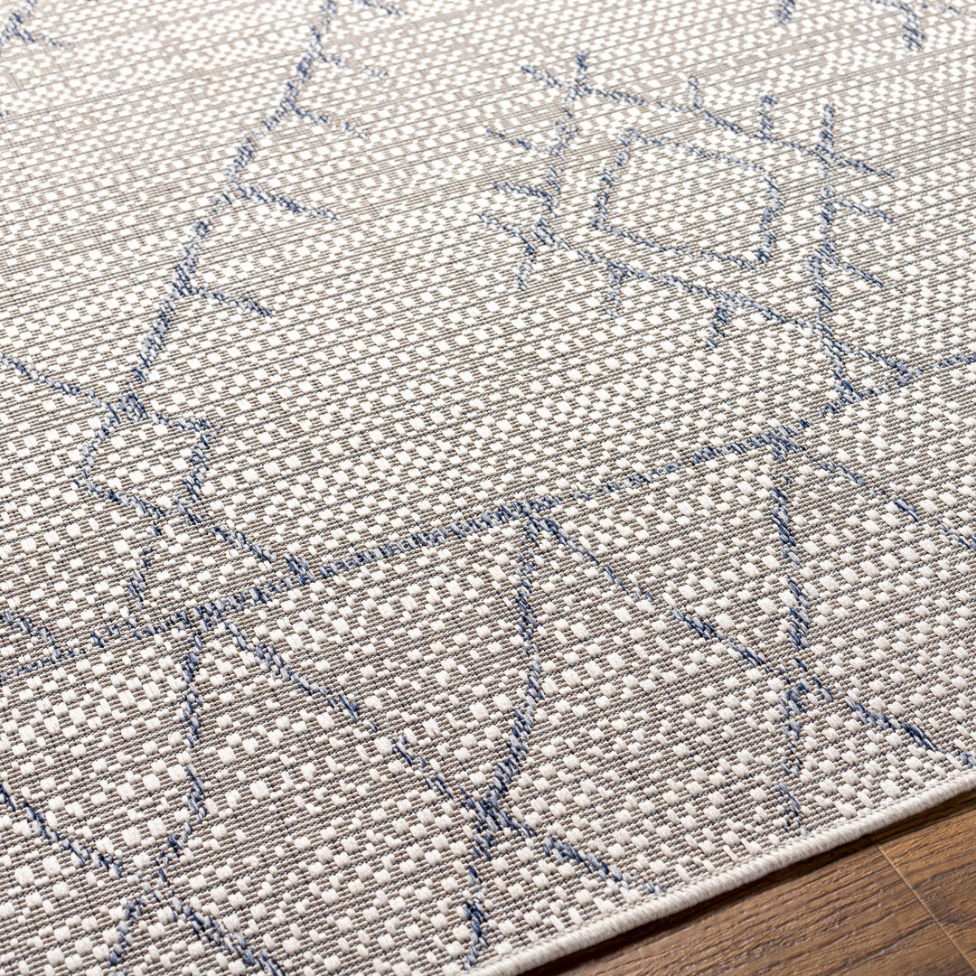 Marwood Bohemian Style Ivory And Blue Nordic Rug