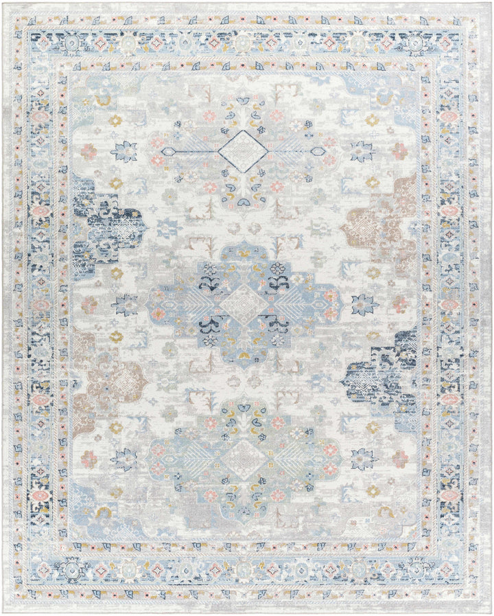 Tana Navy And Gray Traditional Style Washable Rug