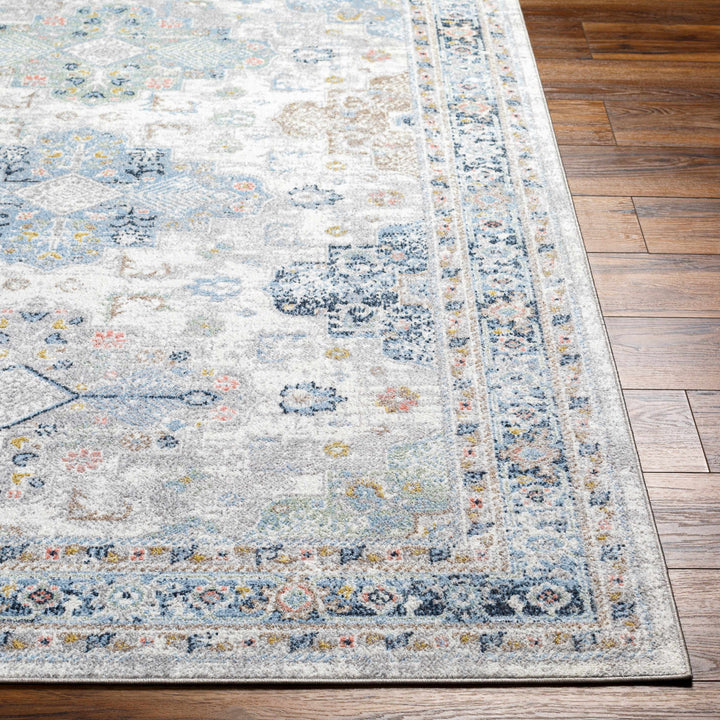Tana Navy And Gray Traditional Style Washable Rug