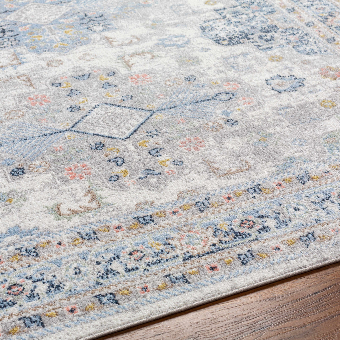 Tana Navy And Gray Traditional Style Washable Rug
